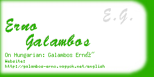 erno galambos business card